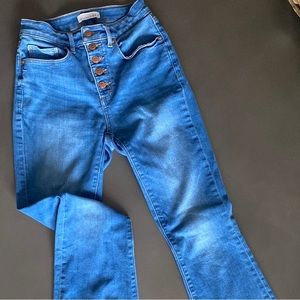 Loft curvy high waist kick crop chewed hem size 0/25